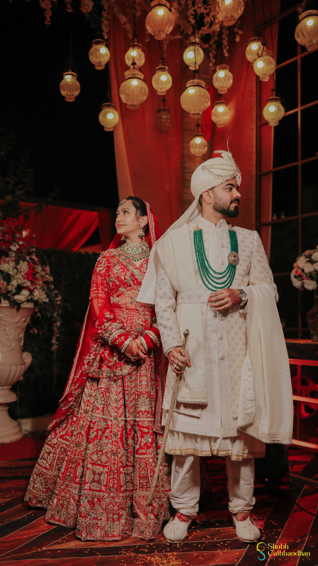 Anand and Soumya at the mandap during their Gurugram wedding ceremony