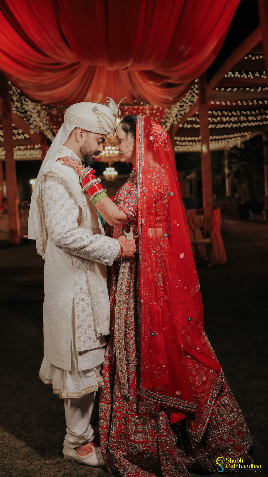 Anand and Soumya's wedding portrait at Royal Swan Banquet, Gurugram